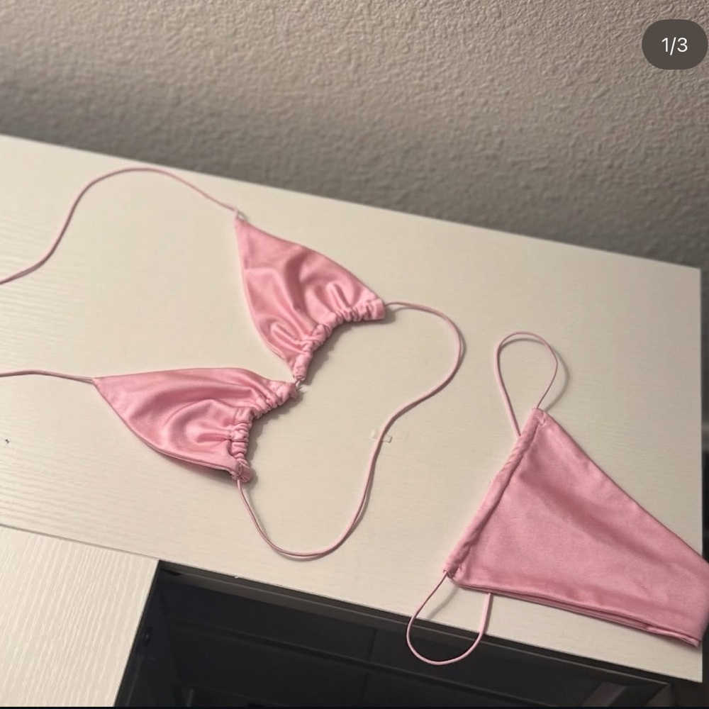 Pink Micro Triangle Bikini Set